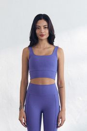 Cielcoco CLWT4041 Premium Athletic Women Seamless Support Sports Bra Top for Fitness and Everyday Comfort _Royal Blue _ Made in Korea